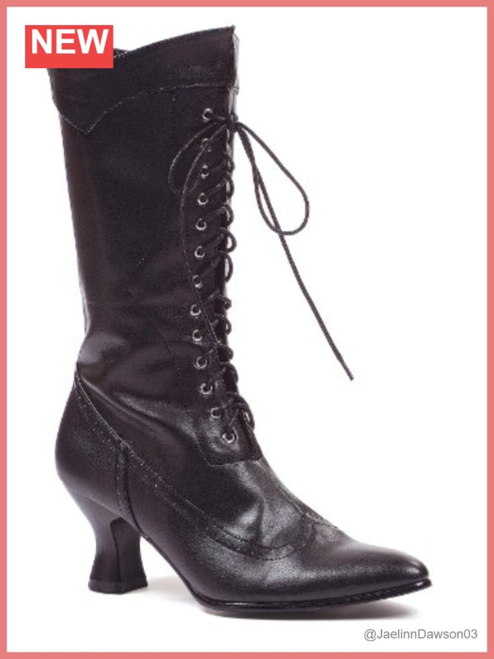 Women's Victorian Ankle Boots Block Heel Zip Closure